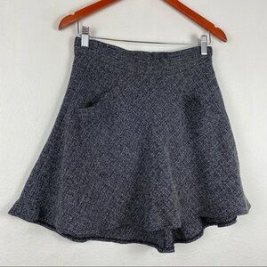 REFORMED Grey Marled Flare Mini Skirt Size Small